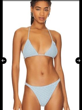 Frankie’s Bikinis Baby Blue Crochet Bikini